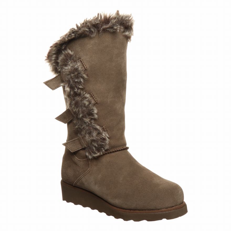 Bearpaw Genevieve Short Boots UK - Women's Boots Brown ||YZOMVF-736||